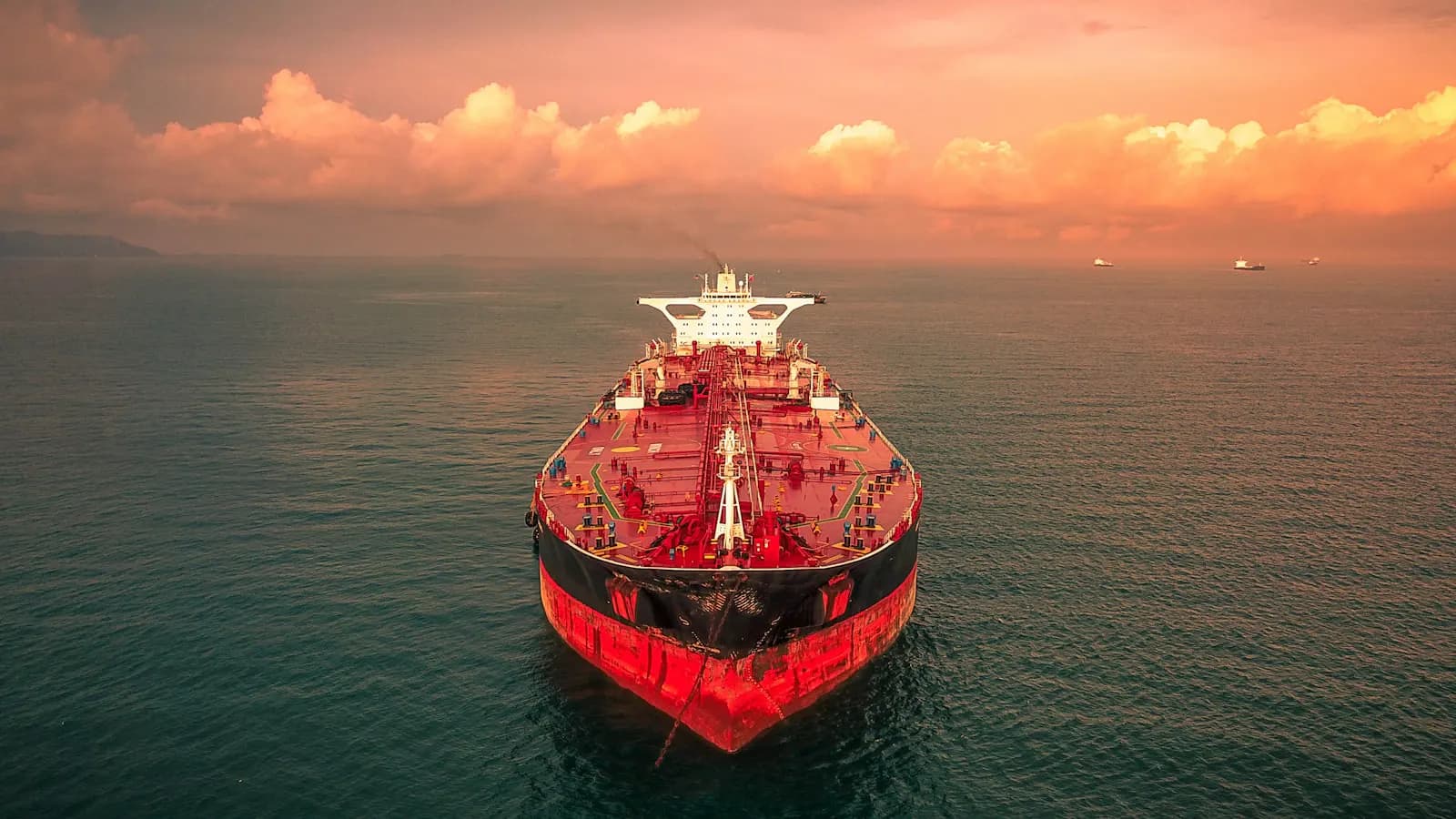 Large carrier vessel under way at sea