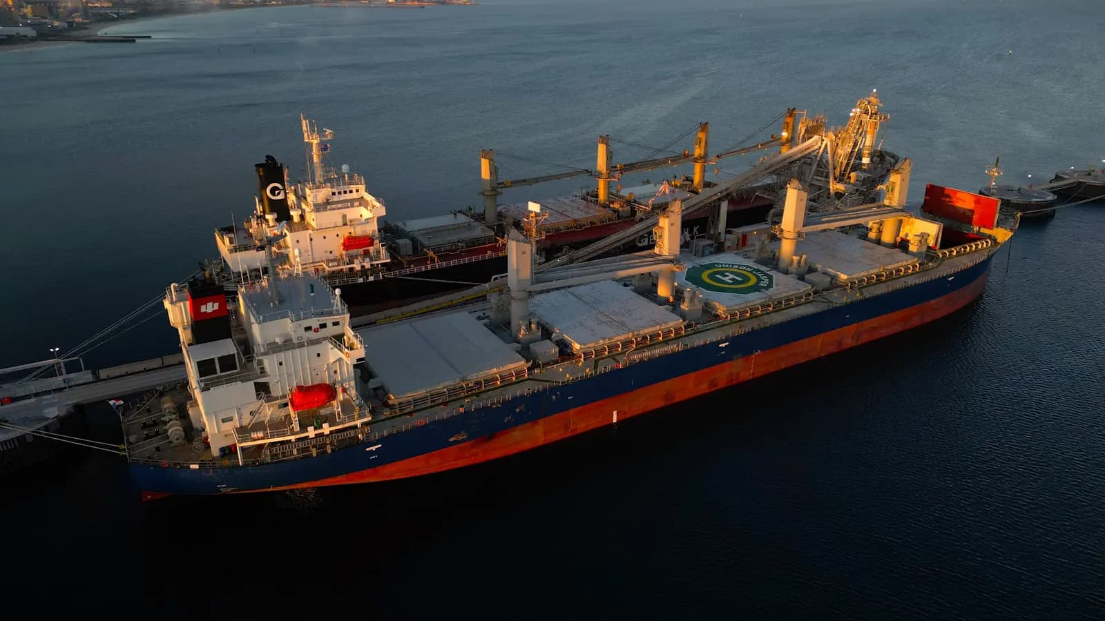 Large bulk cargo ship at sea