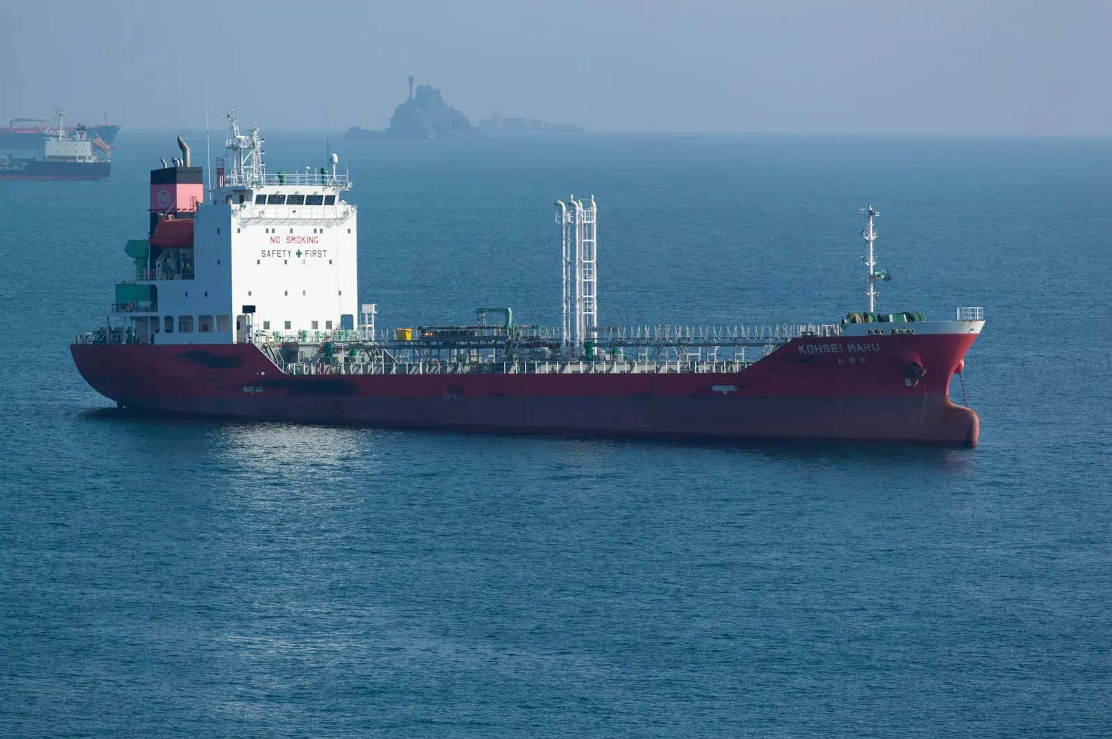 An MR product tanker underway at sea