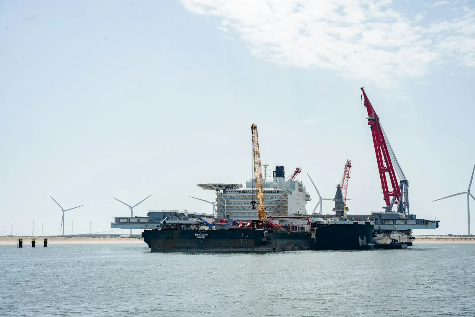 A large specialised offshore construction vessel