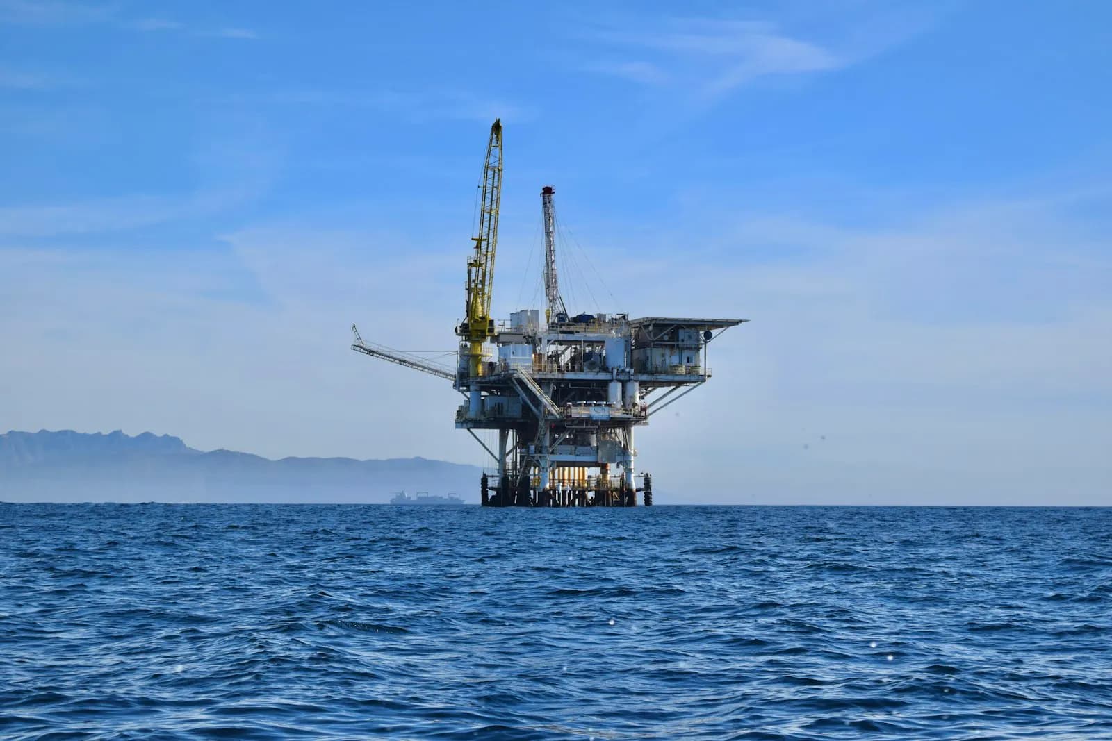 Offshore drilling platform at sea