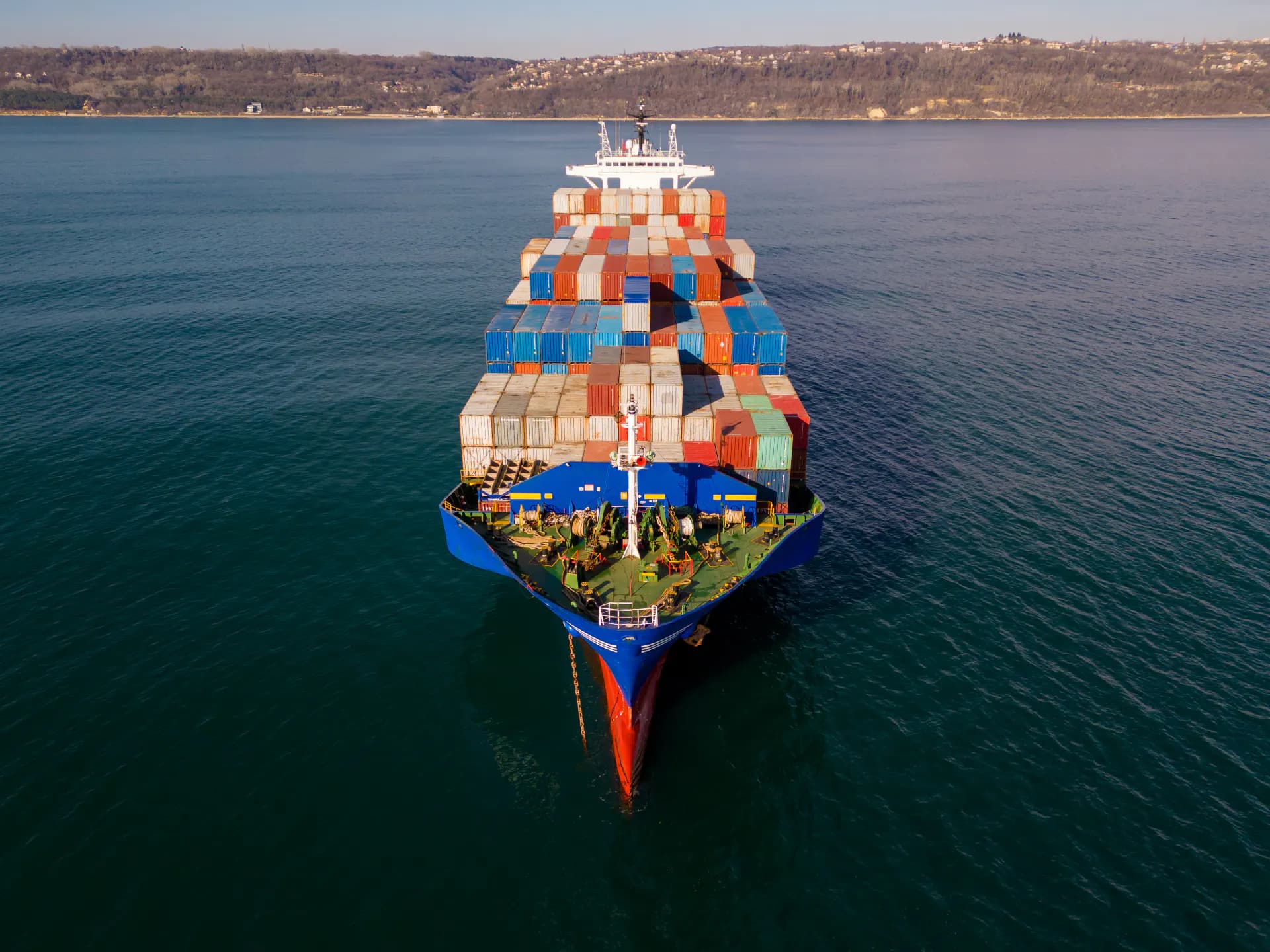 Container vessel alongside a European terminal