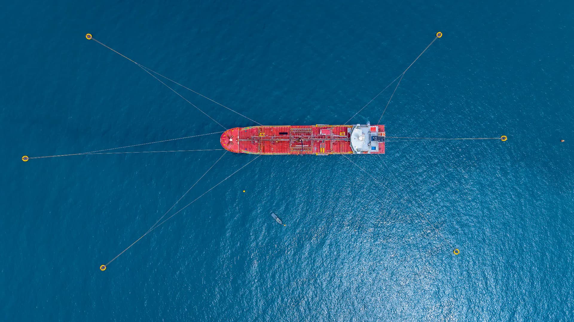 Crude tanker loading at an offshore terminal