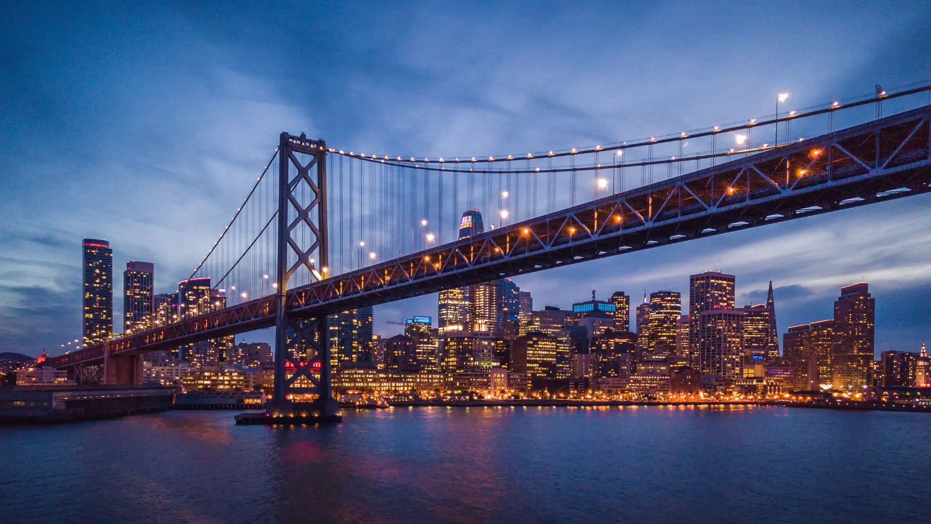 San Francisco Bay waterfront, illustrating the setting of the Port of Oakland