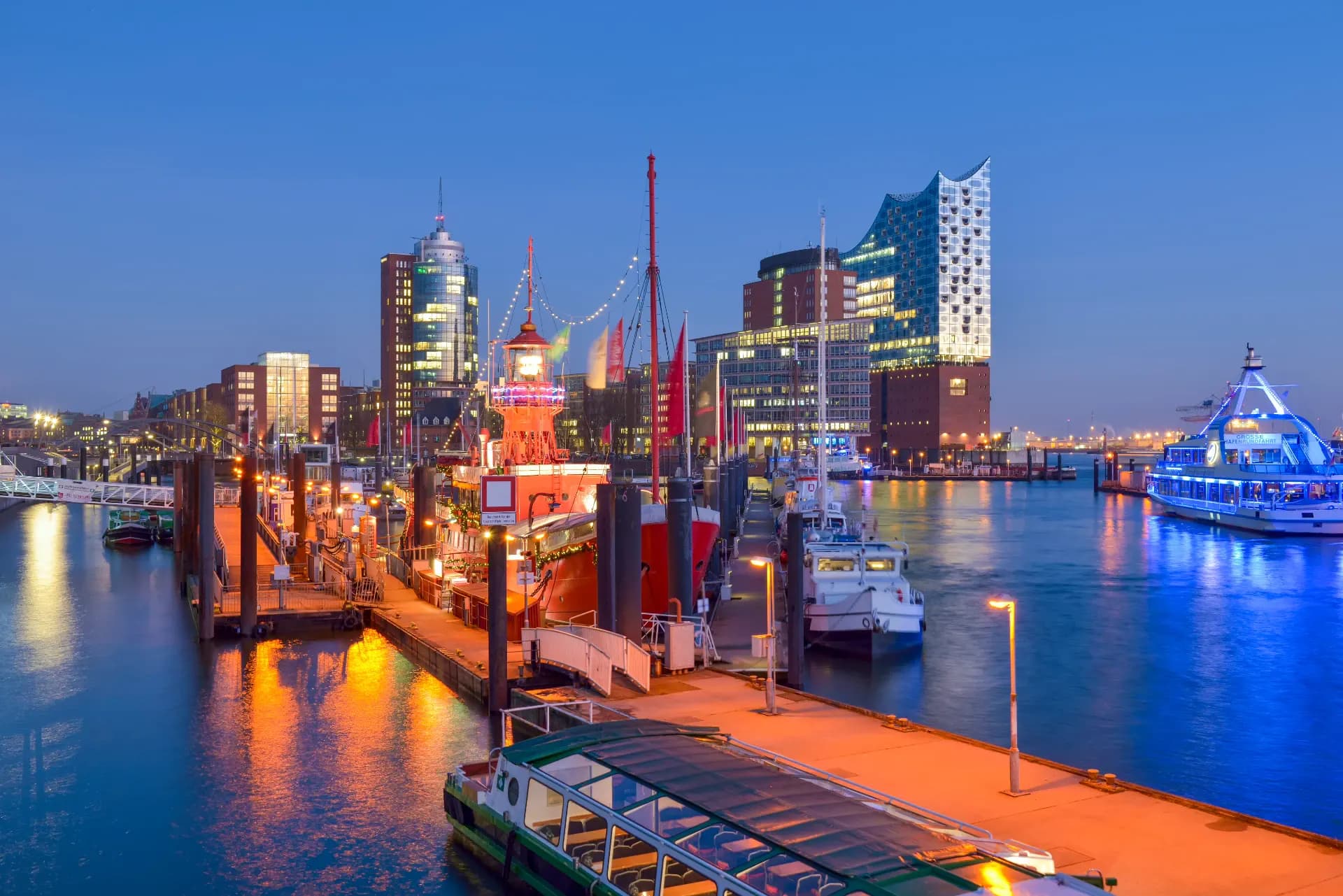 Container ships in the port of Hamburg
