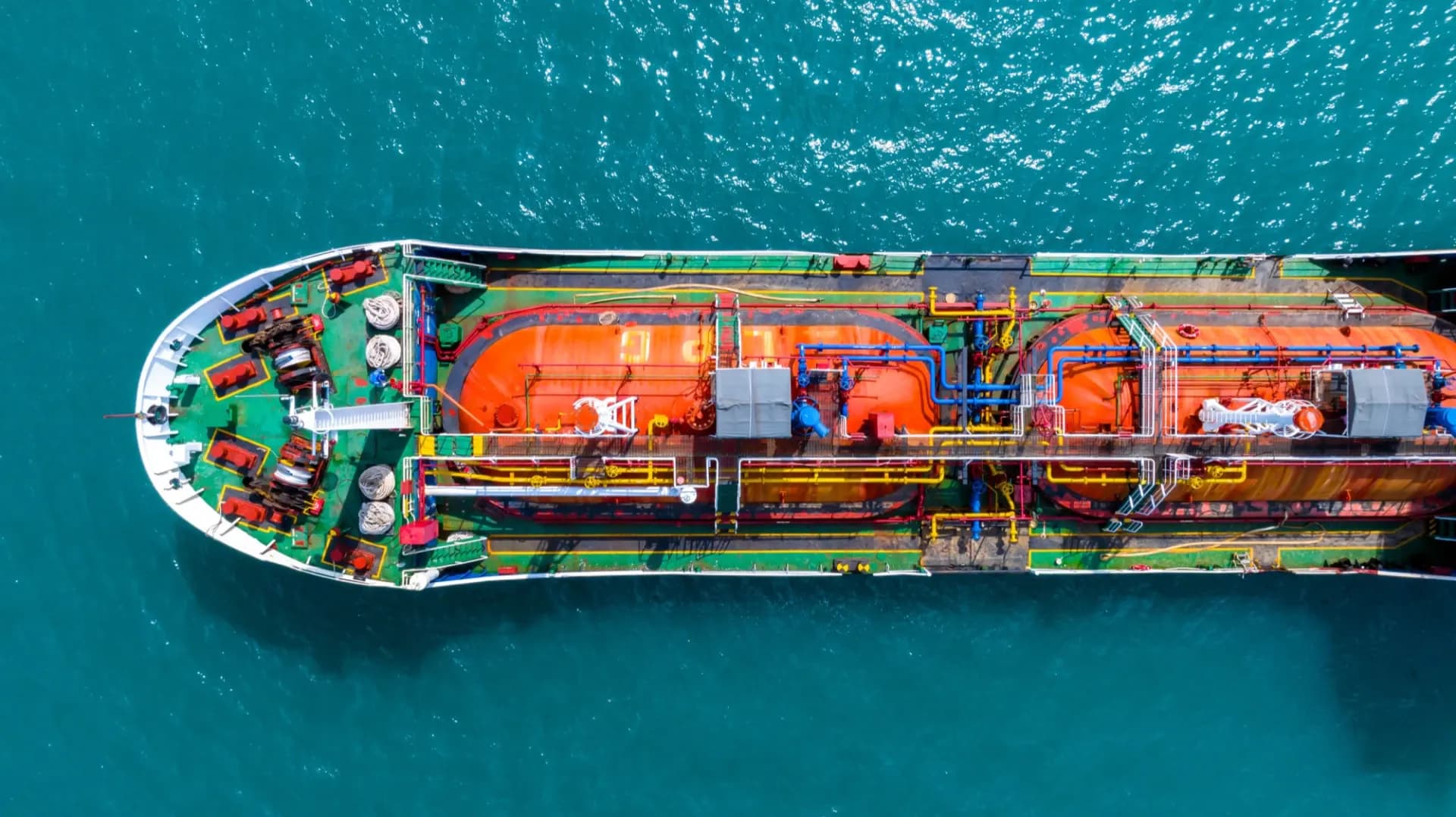 Tanker traffic approaching the Strait of Hormuz