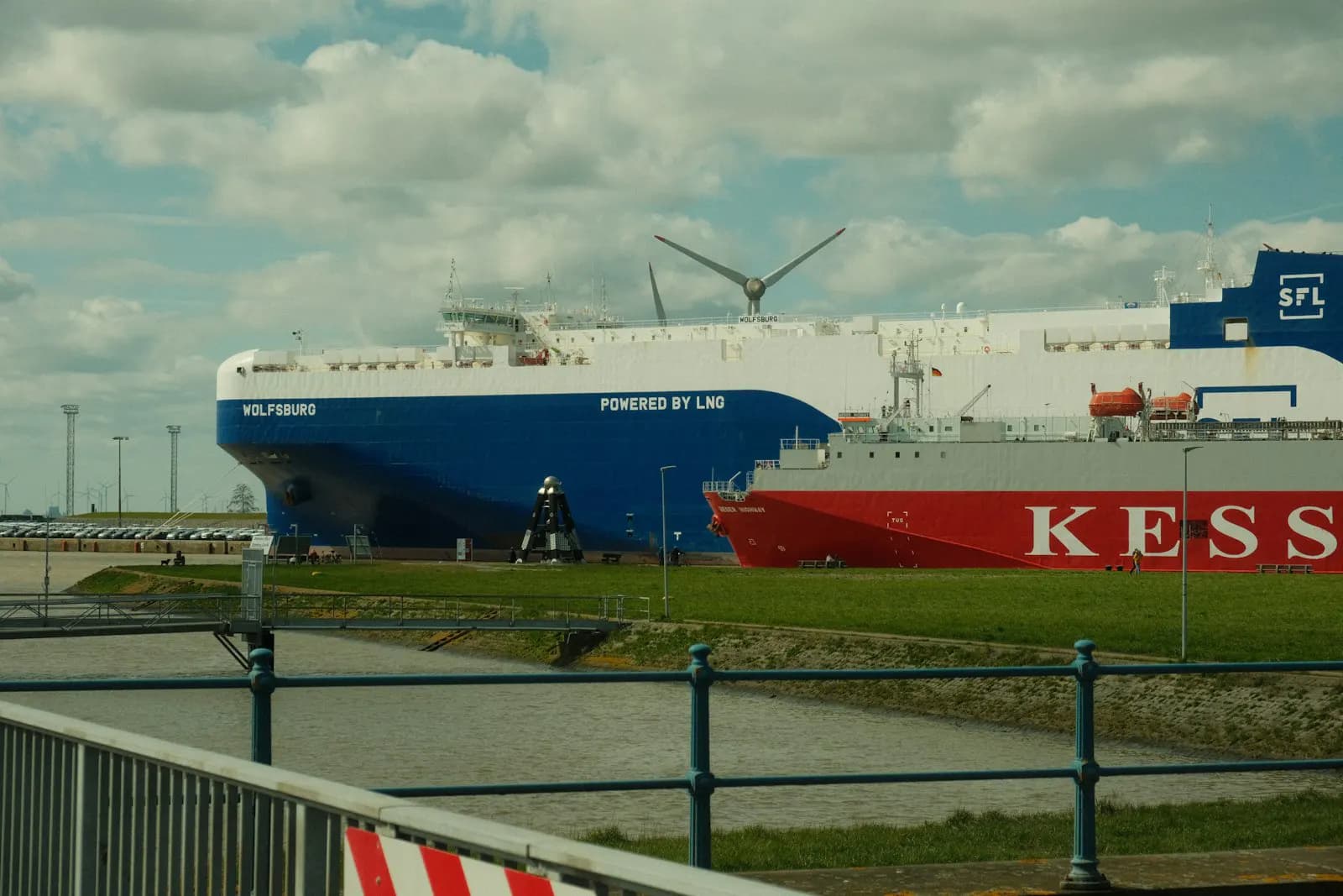 Offshore support vessel under tow, illustrating a marine salvage operation