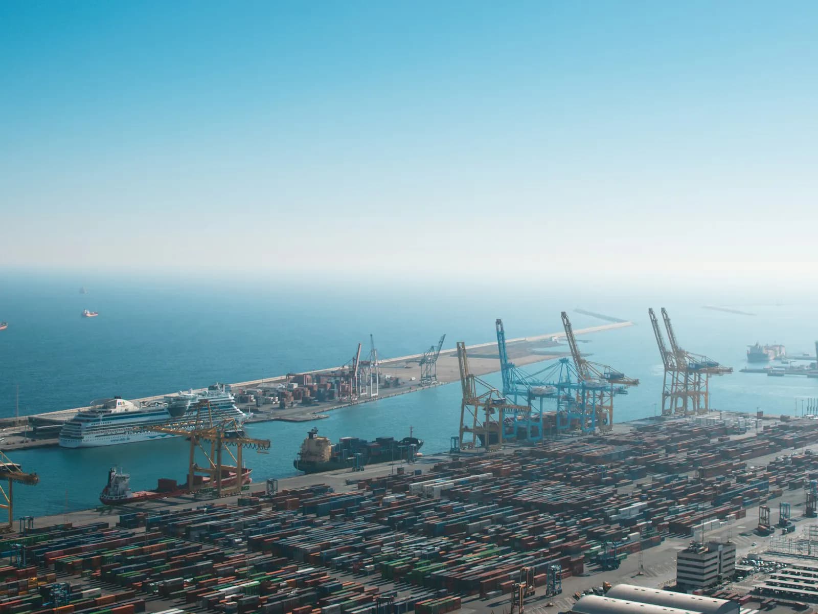 Container terminal cranes at a South American port