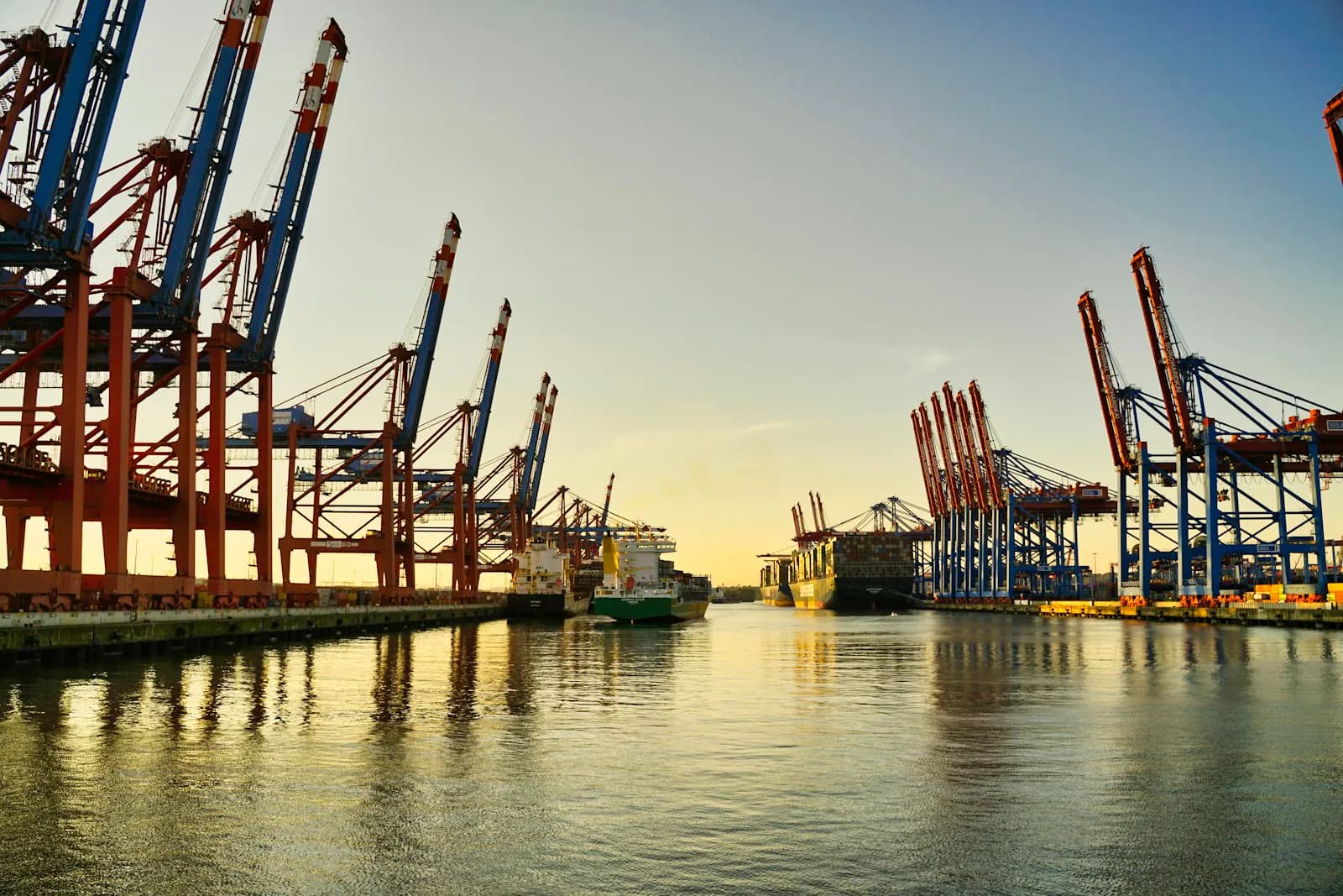 Container terminal cranes at a German port
