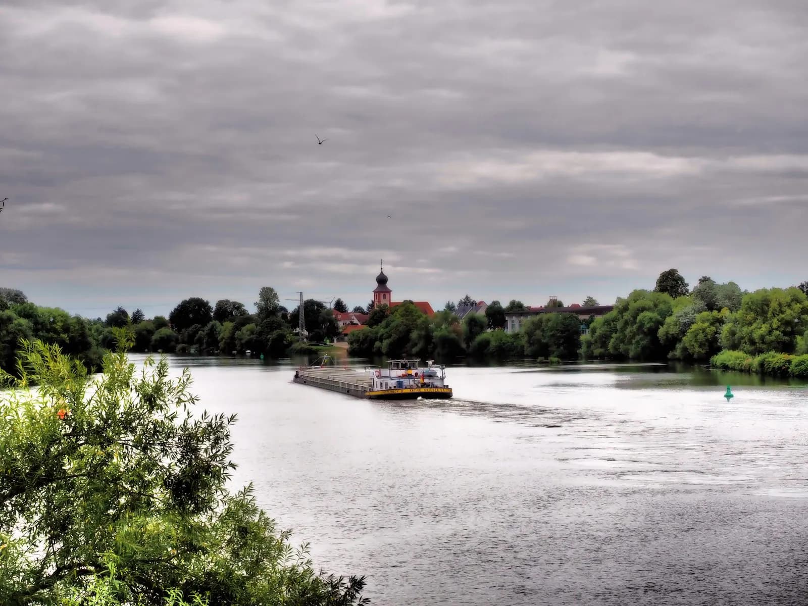 River barge on inland waterway