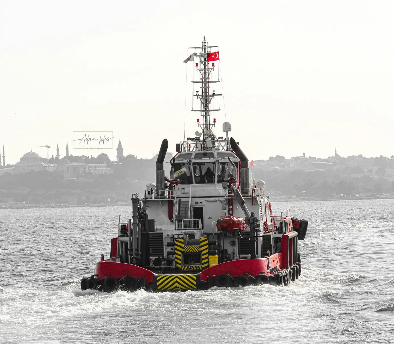 Offshore support vessel at sea
