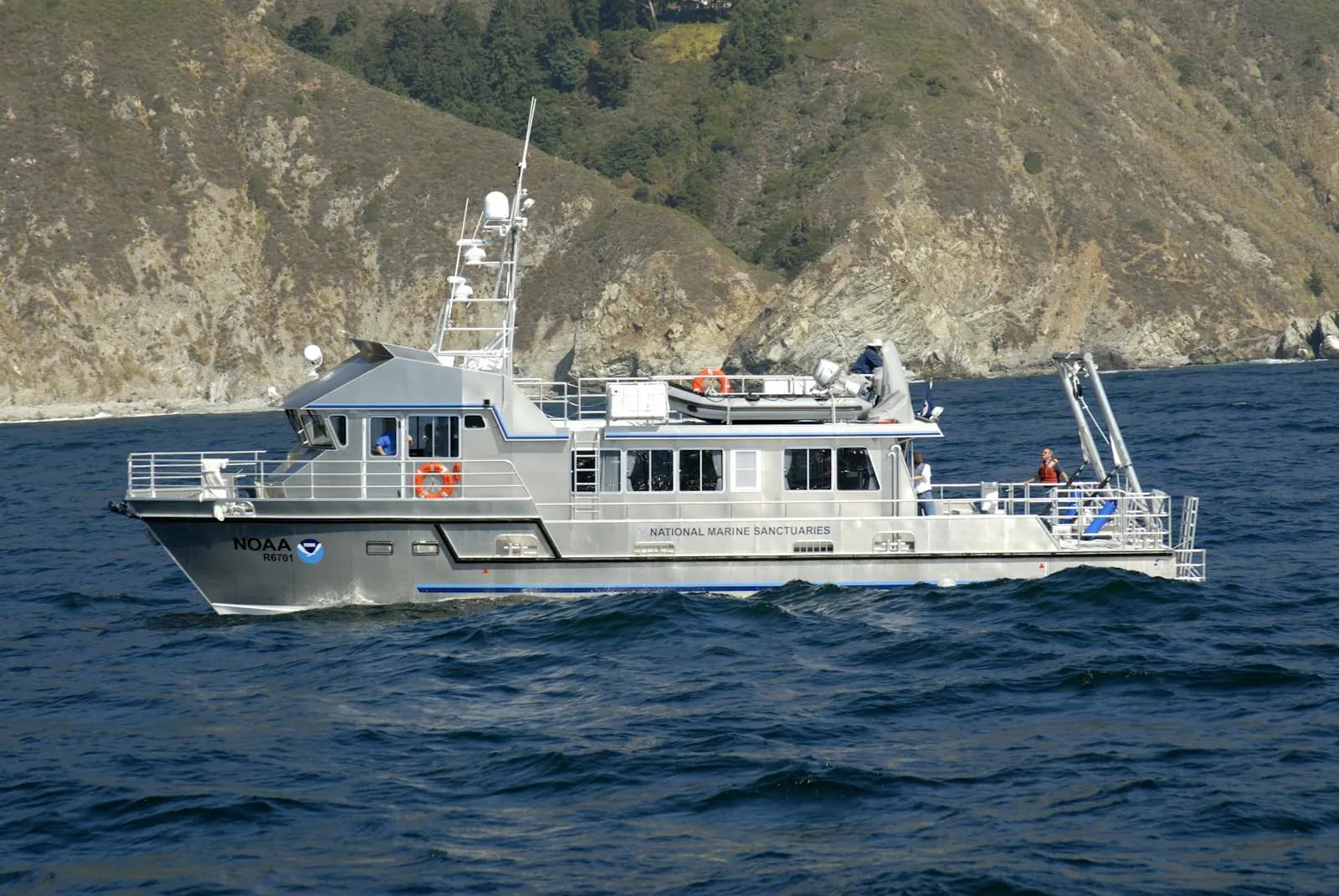 Survey vessel at sea
