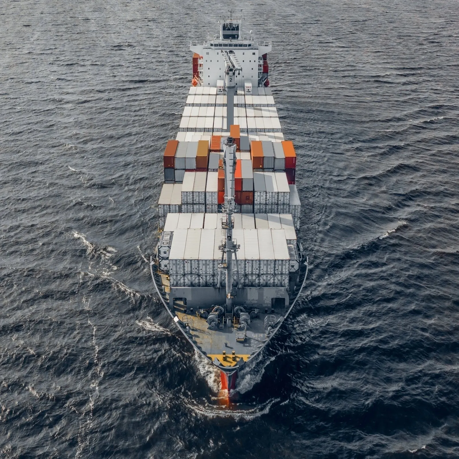 A container ship floating at sea