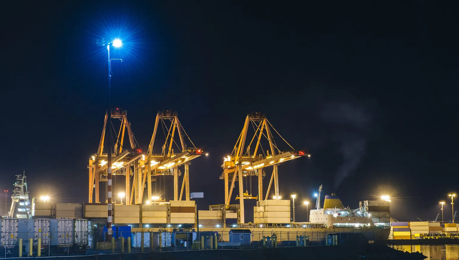 Container terminal at the Port of Seattle on Puget Sound