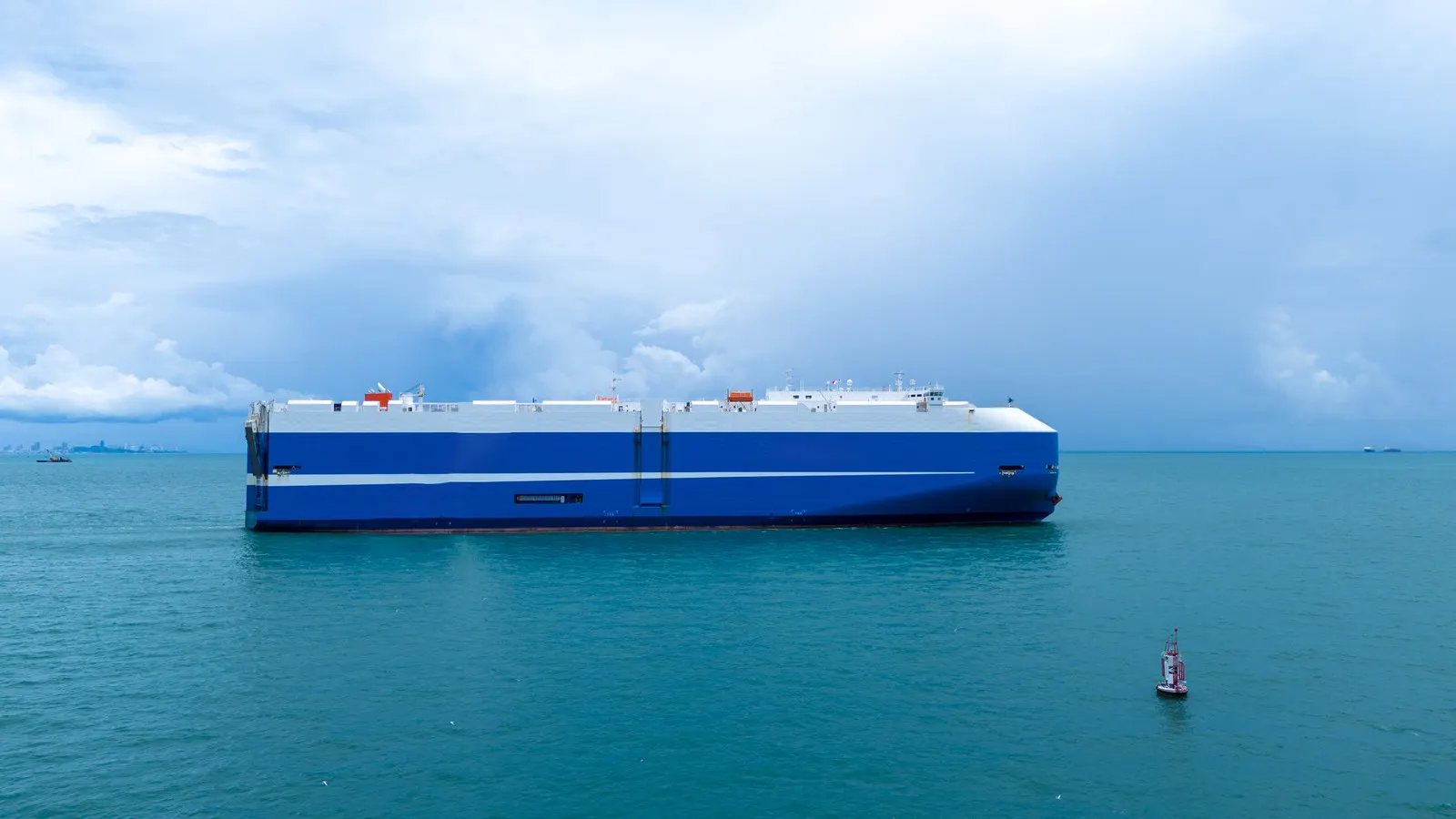 Ro-ro vessel under way at sea