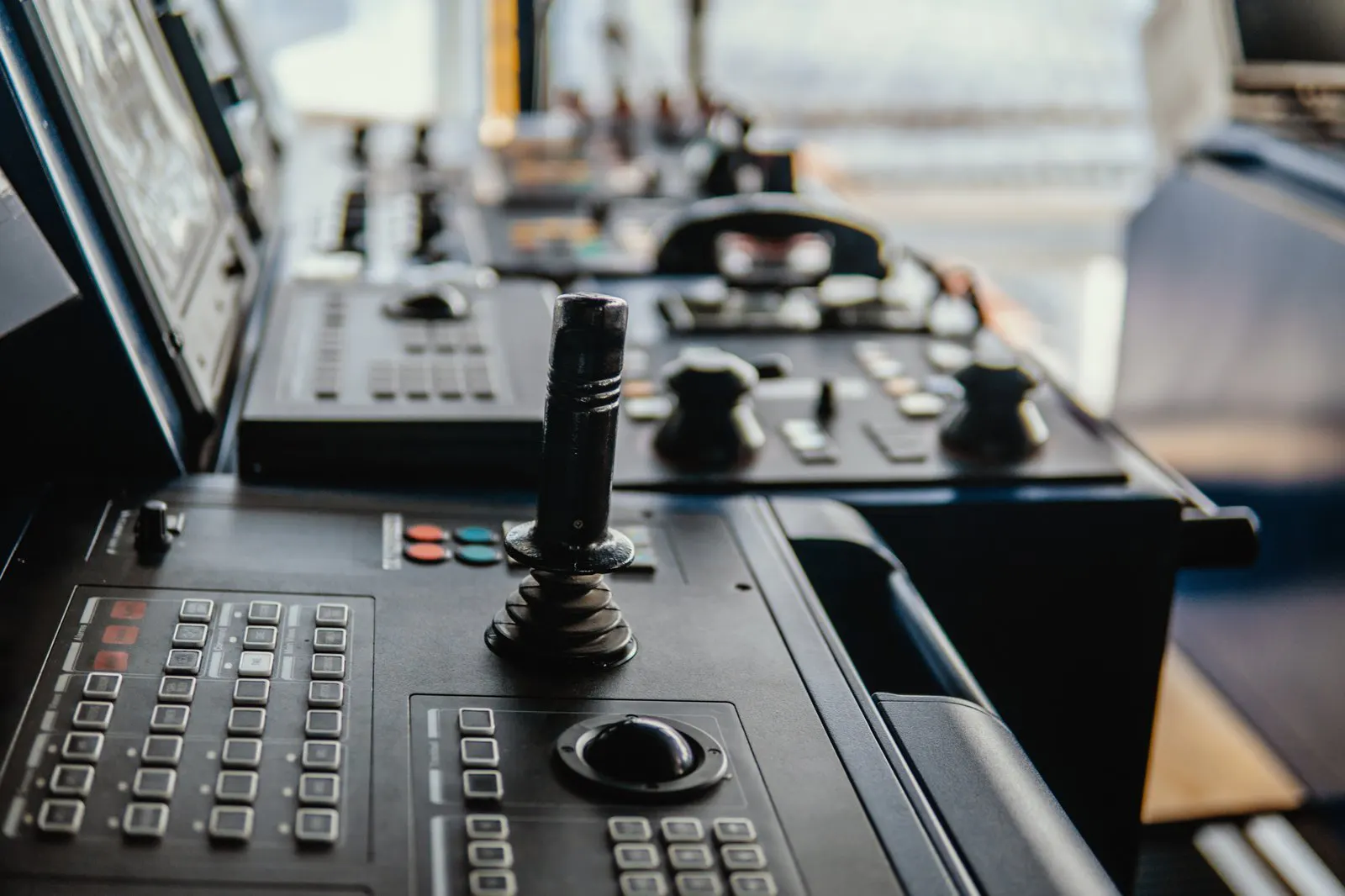 Controls on the bridge of an offshore support vessel