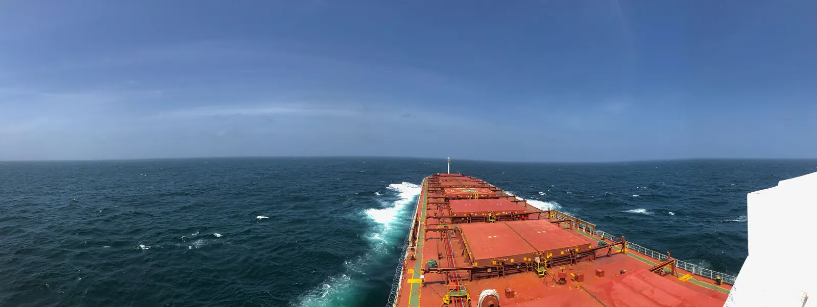 Bow of a bulk carrier at sea