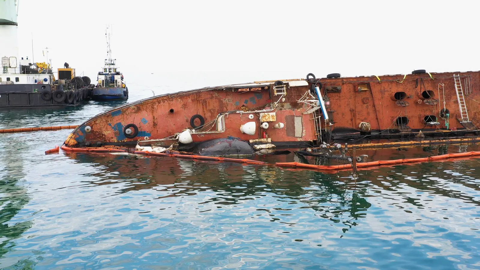 A broken rusty tanker at the end of her life