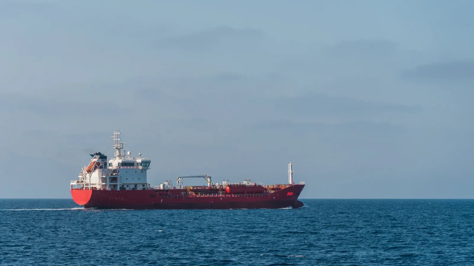 Product tanker under way on open water