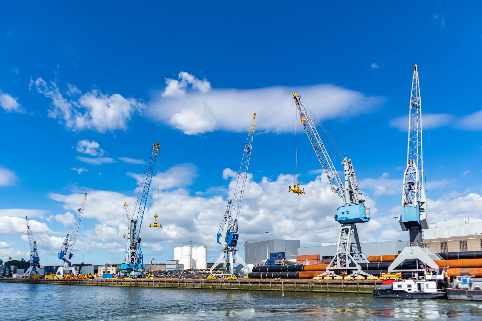 Cranes at the Port of Rotterdam in the Netherlands