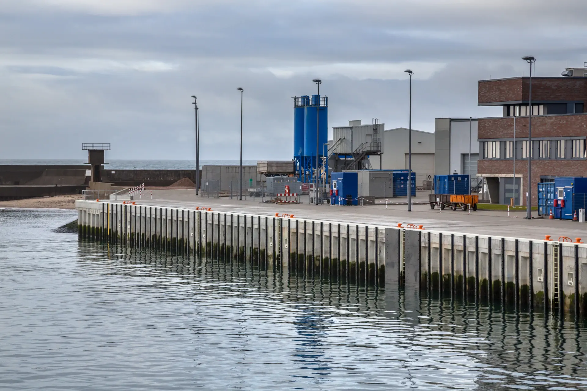 Vessels alongside in a small industrial harbour