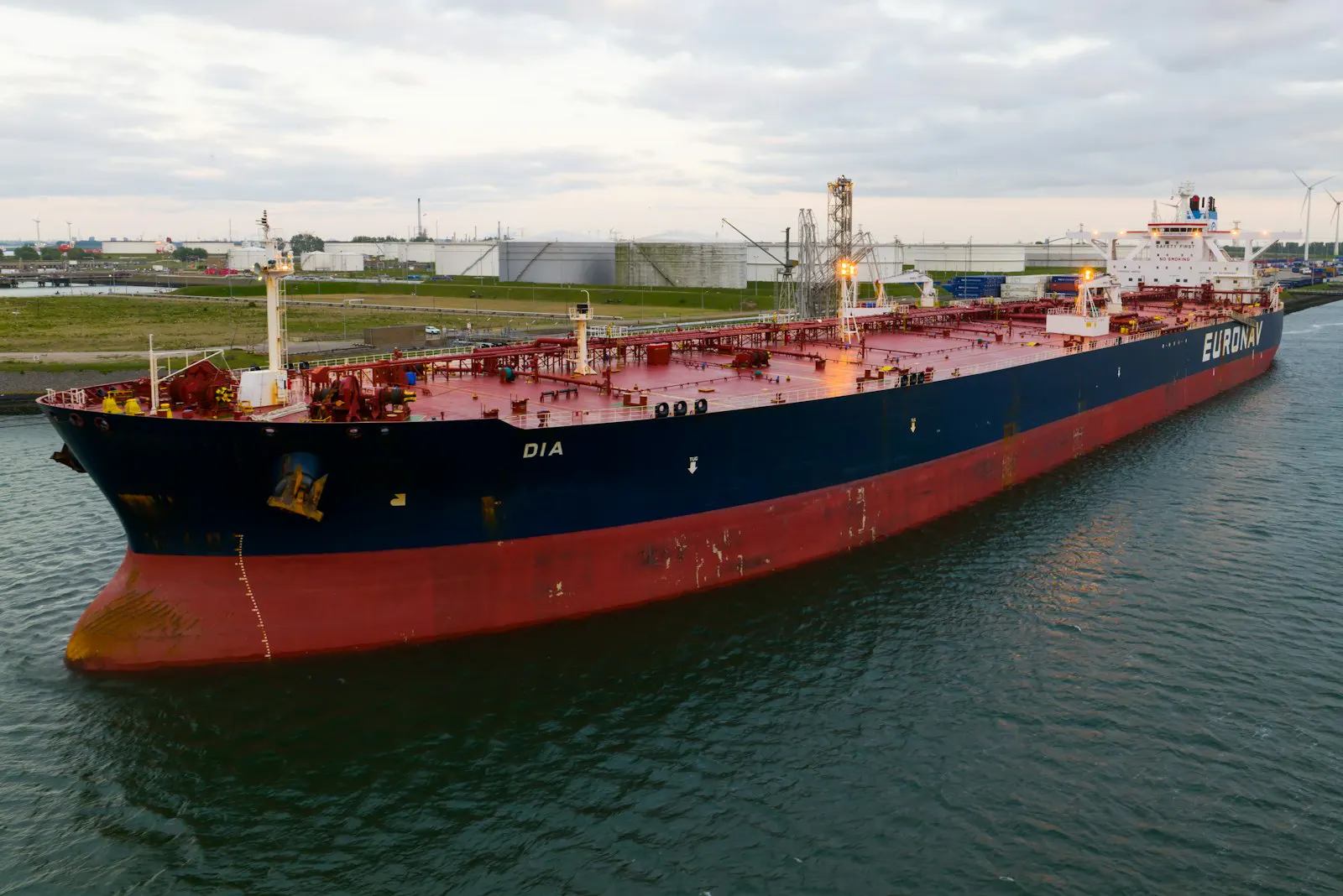 Large crude oil tanker at sea