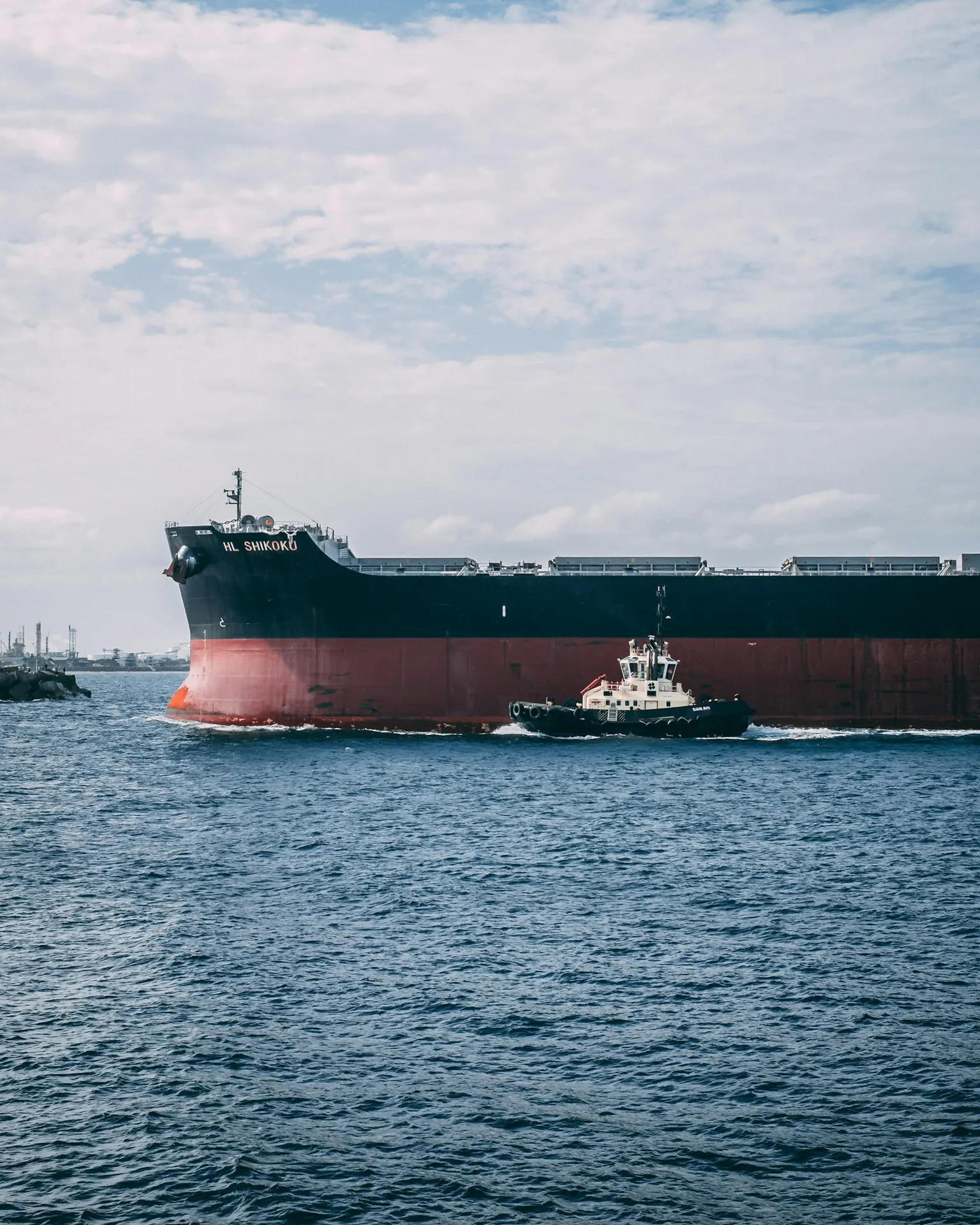 Ice-class tanker at sea