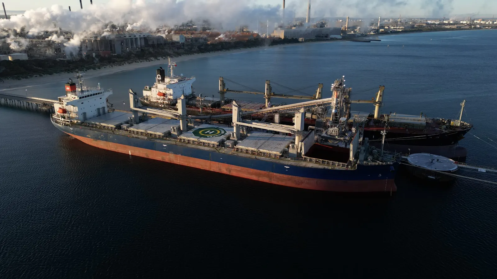 Cargo ship at sea