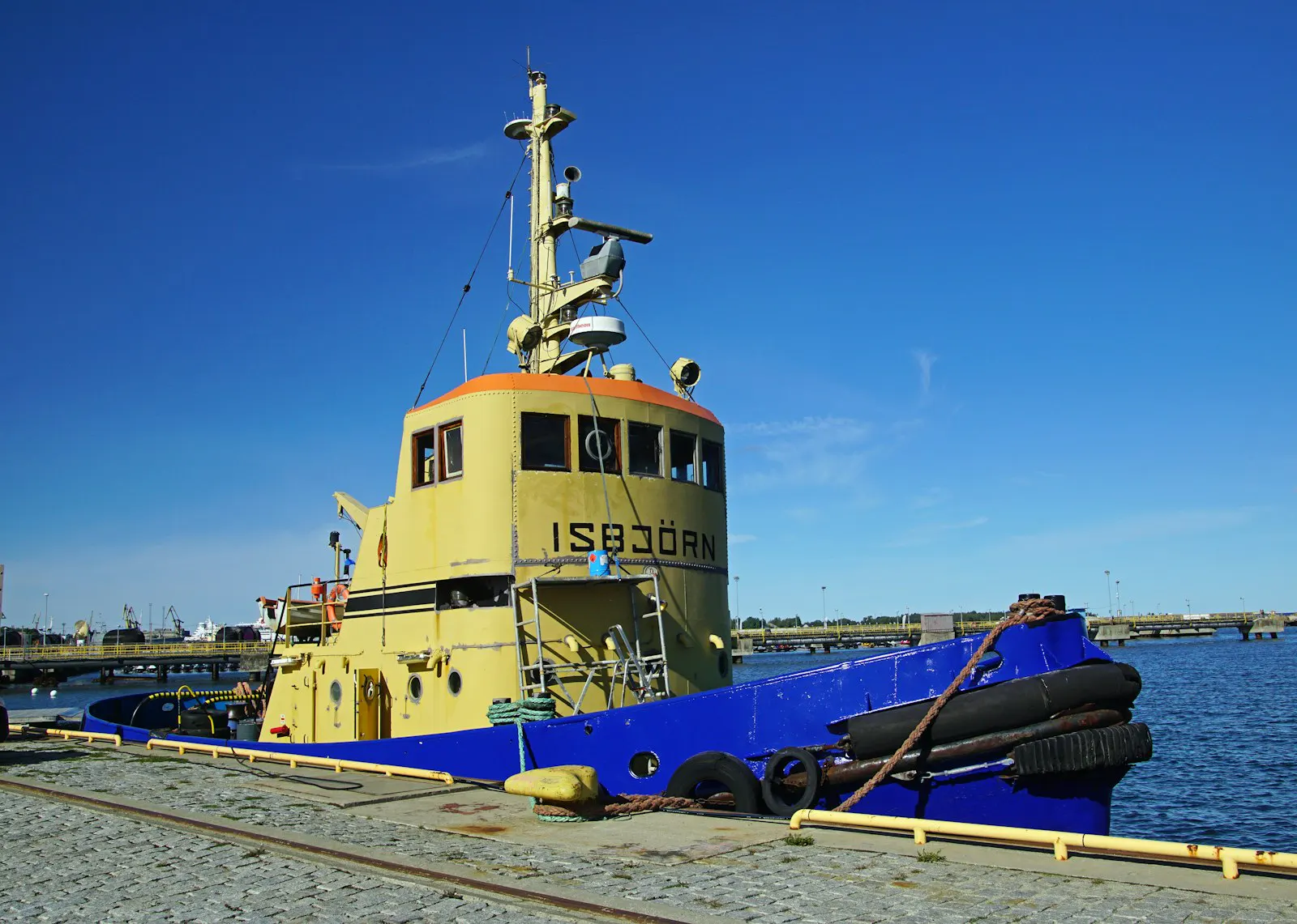 Small workboat on the water