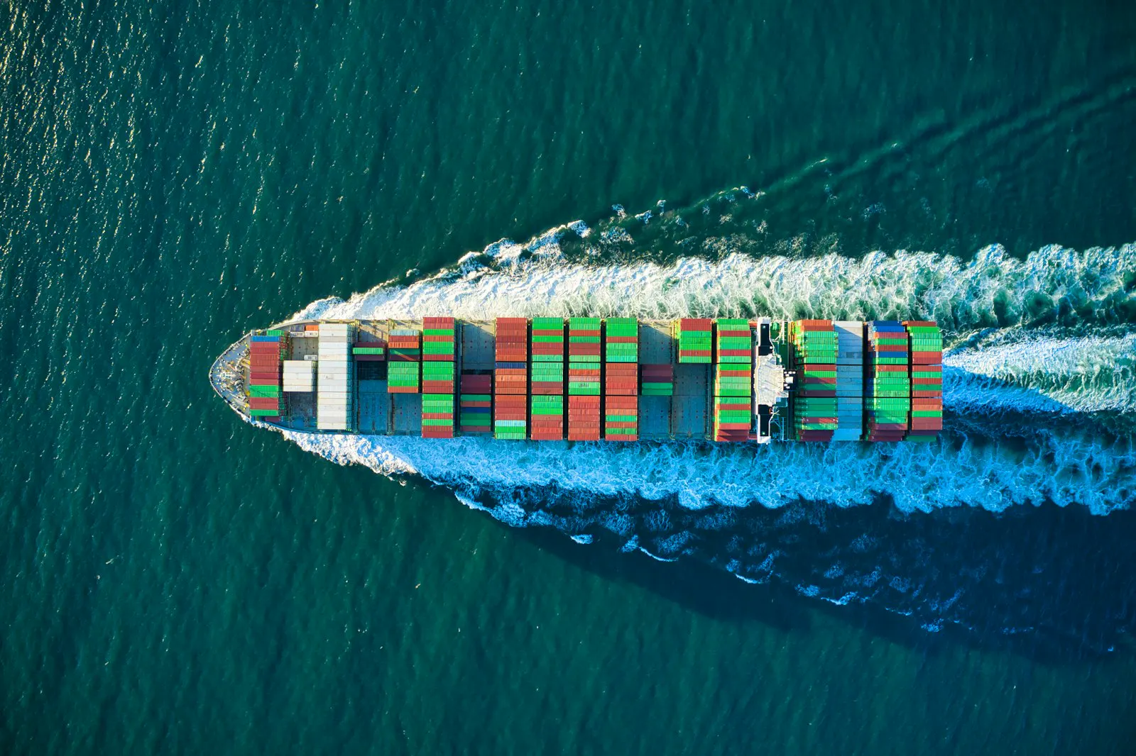 Container ship at sea