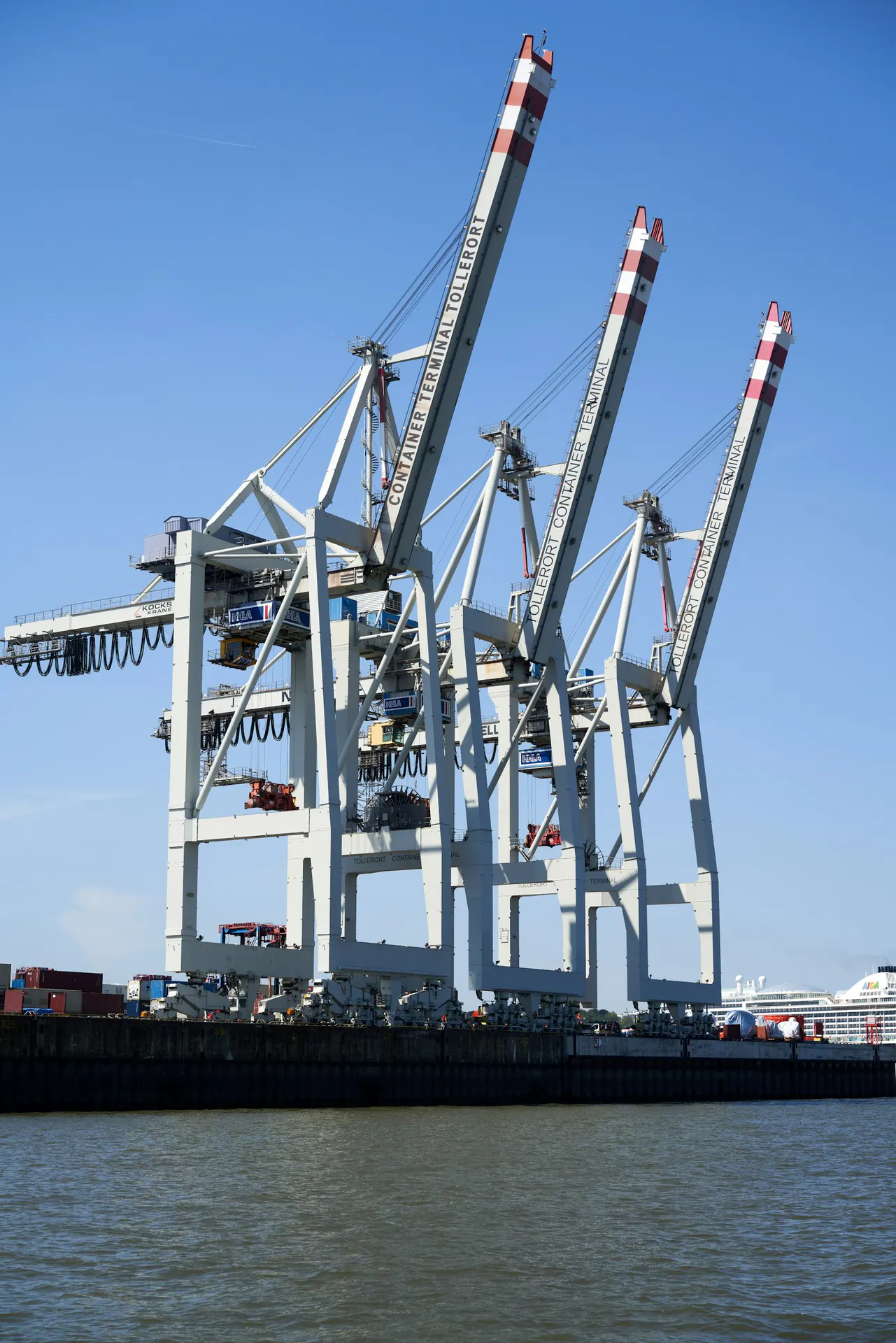 Containers stacked at a port terminal