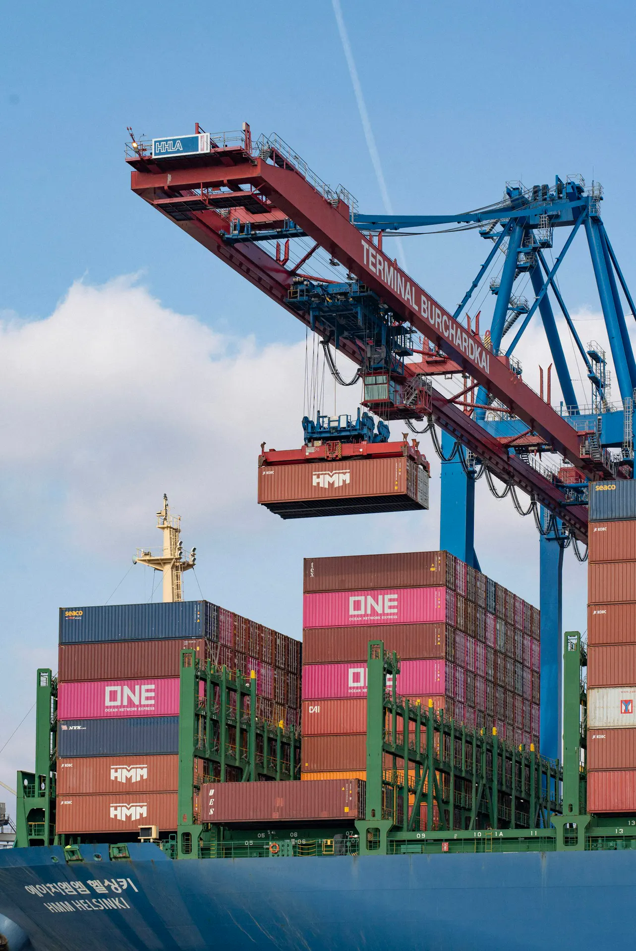Container port cranes at a terminal