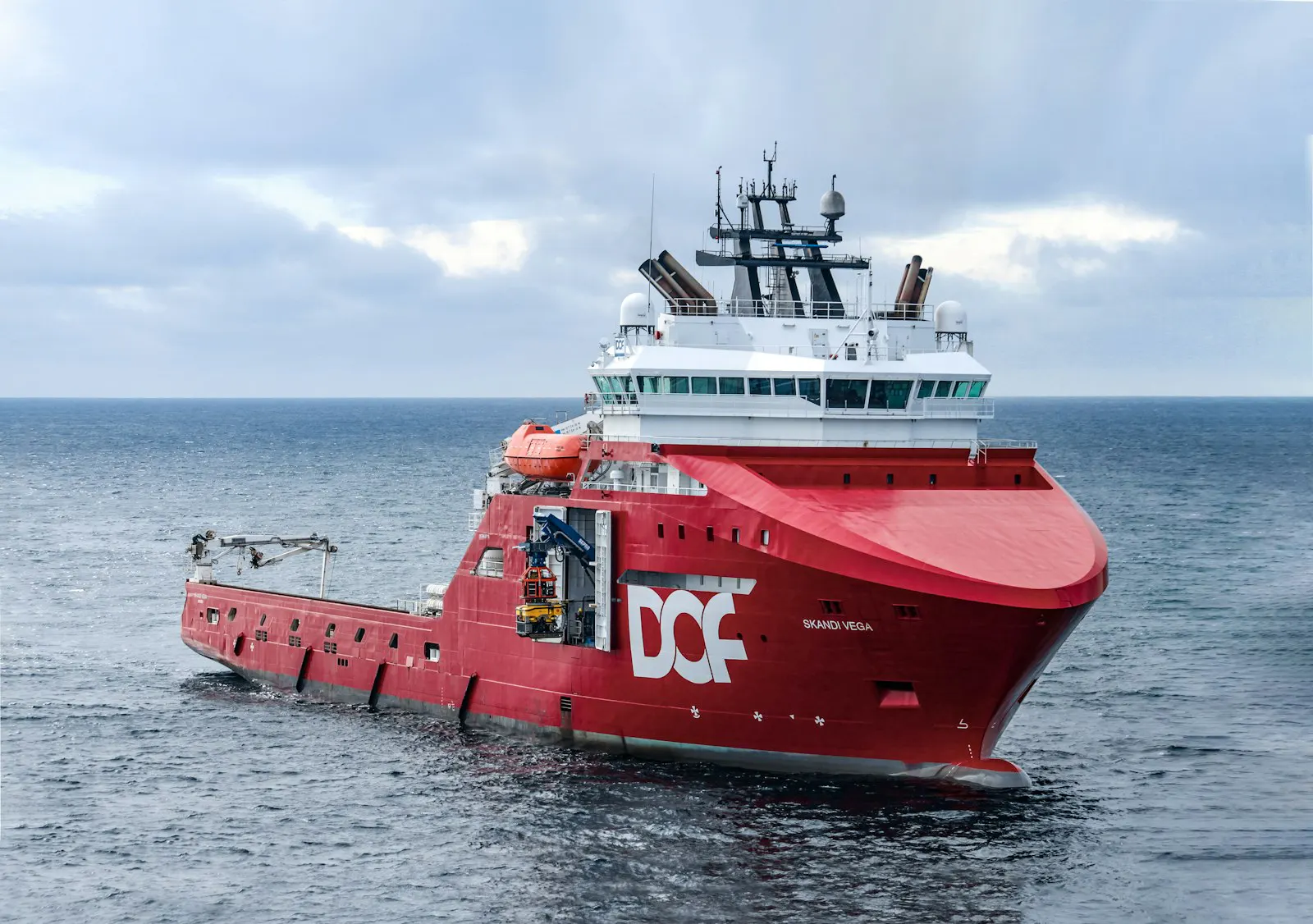 Oil tanker at sea near a coast
