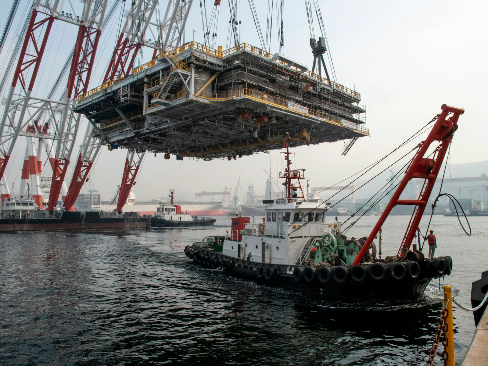 Cargo vessel in coastal waters
