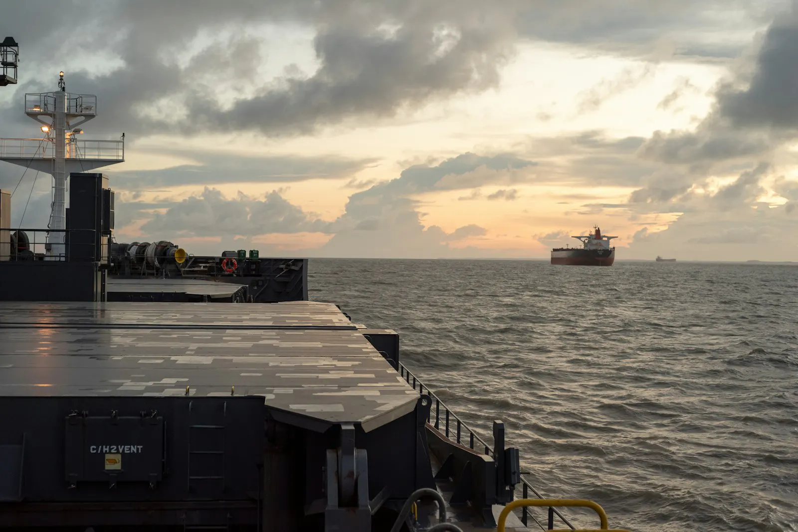 Crude oil tanker under way
