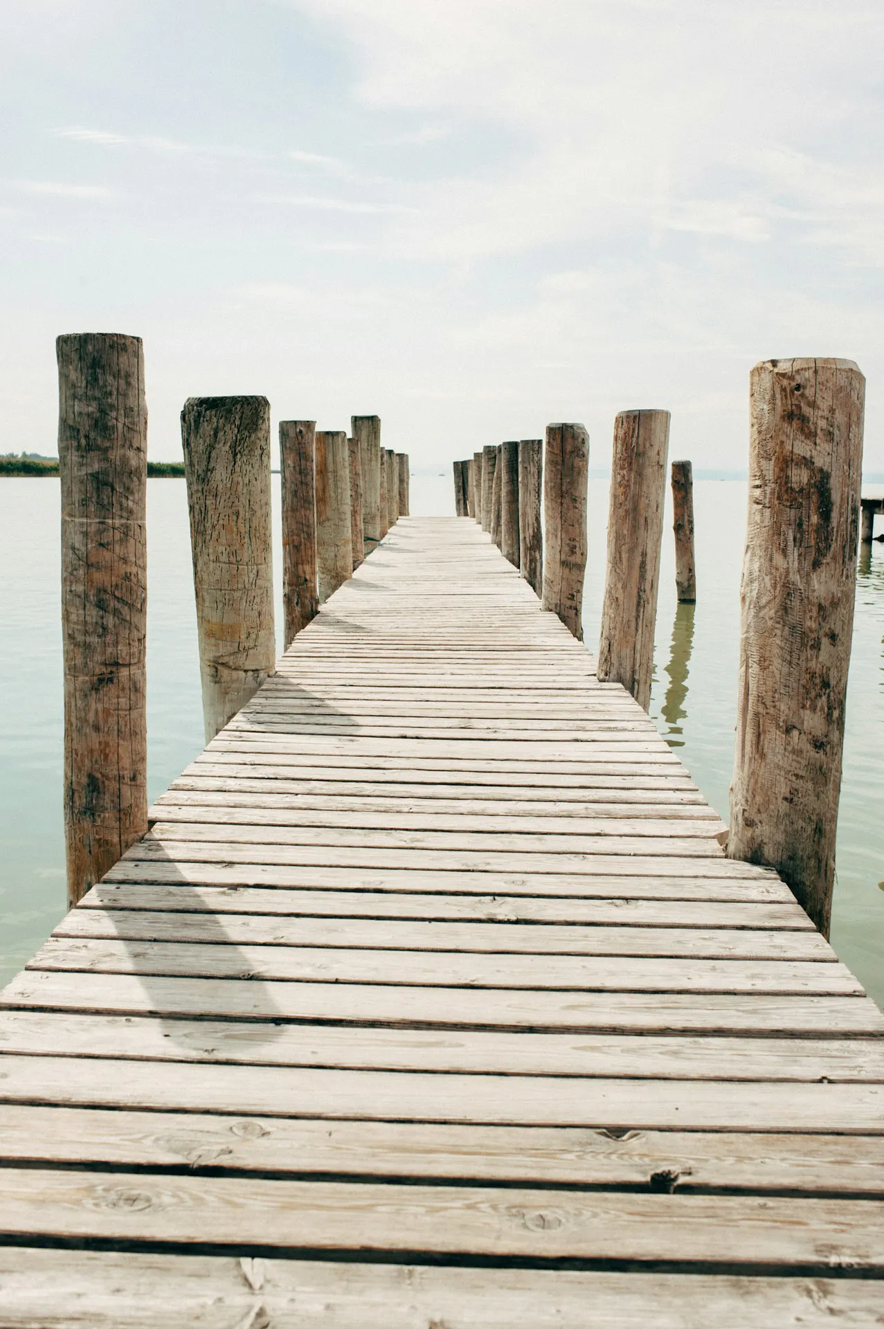 Floating pontoon jetty on a river quay